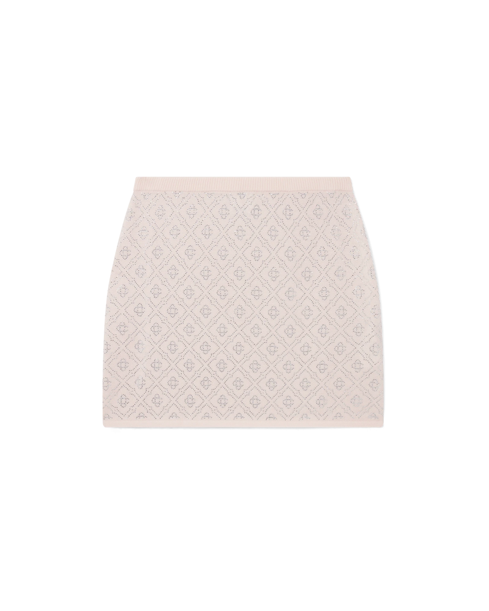 Crystal Monogram Knit Mini Skirt