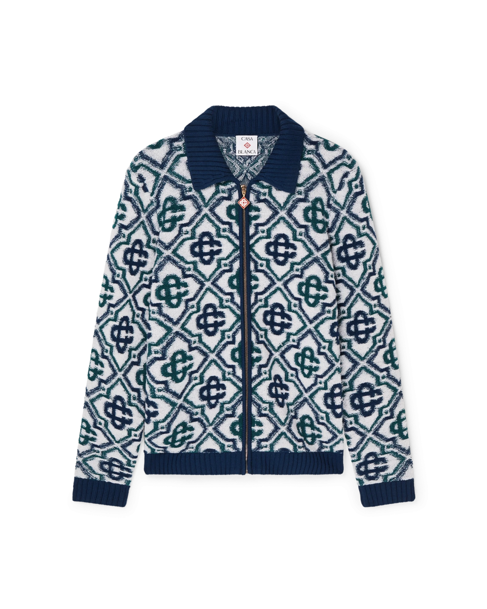 Monogram Knit Zip Jumper