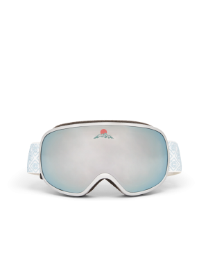 Silver & White Gradient Ski Goggles