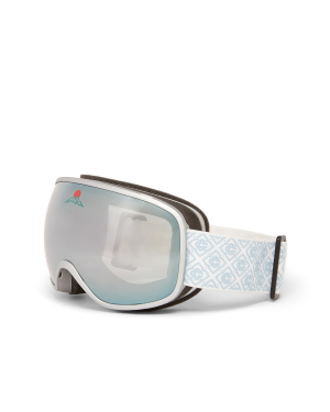 Silver & White Gradient Ski Goggles