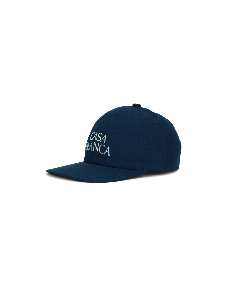 Navy Twill Stacked Logo Cap