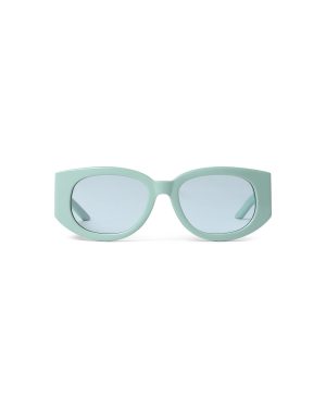 Acetate & Metal Oval Wave Sunglasses