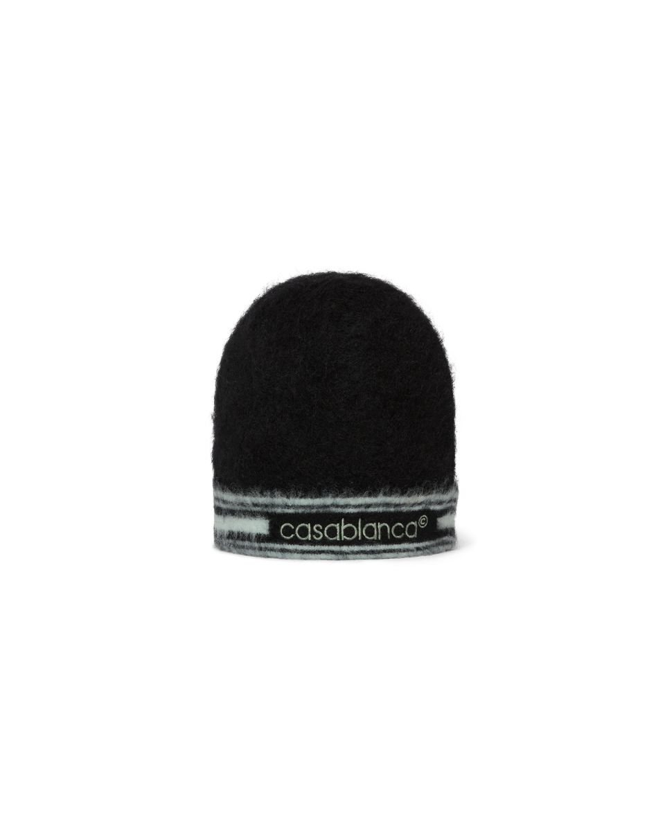 Stripe Mohair Beanie