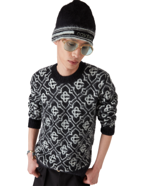 Stripe Mohair Beanie