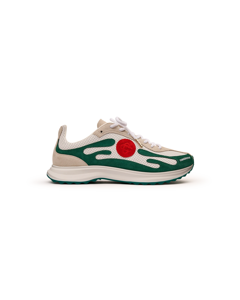 Men's White & Green Stade Sneaker