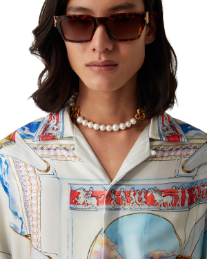 Medium Pearl Logo Necklace