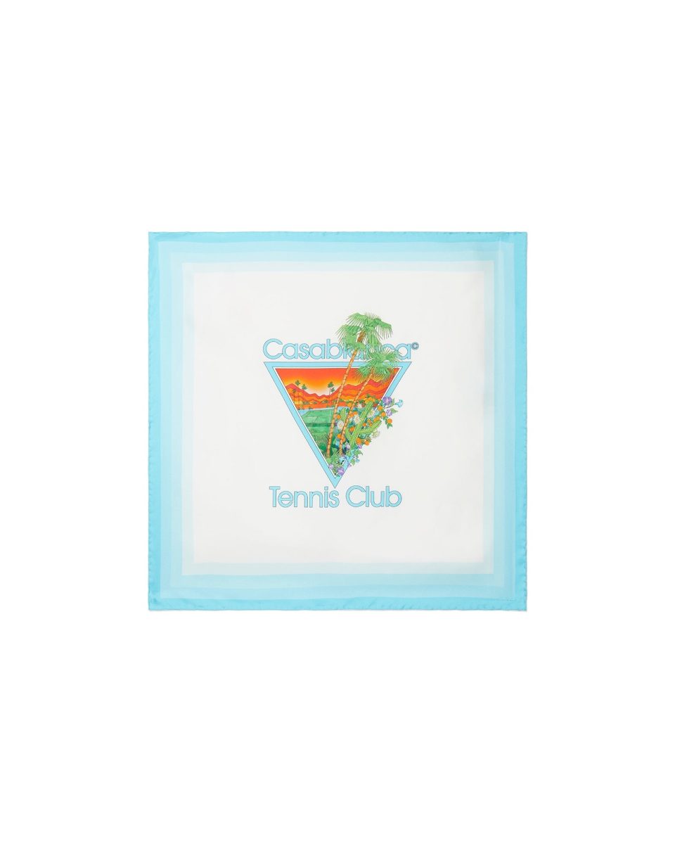 Palm Springs Icon Blue Medium Silk Scarf