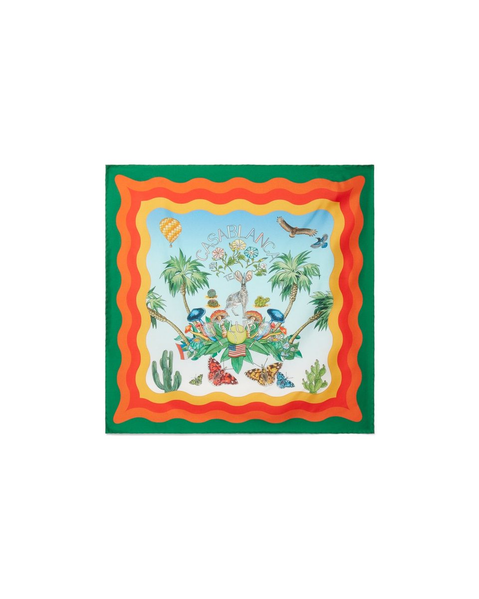 Palm Springs Tennis Club Medium Silk Scarf