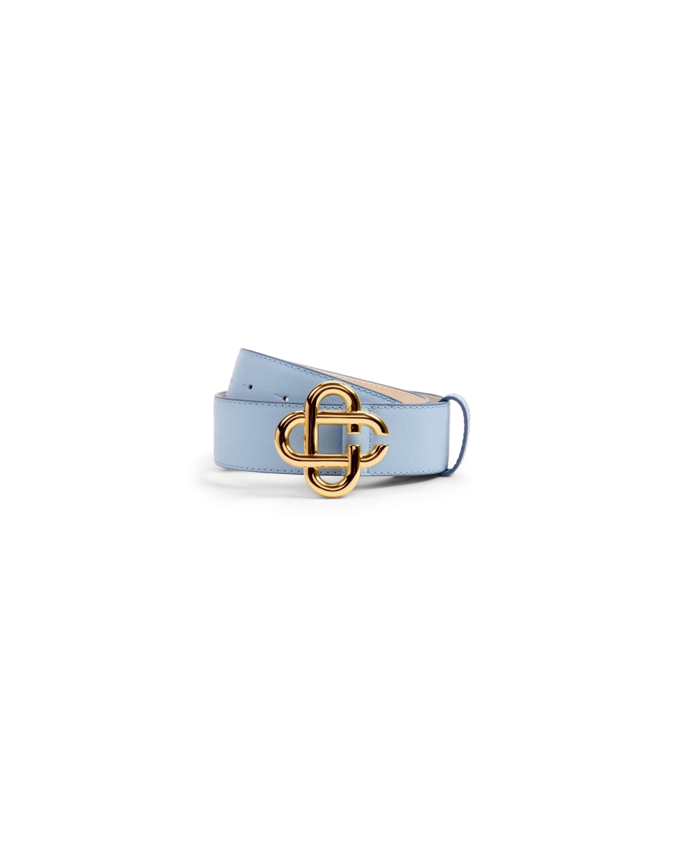 Mens Blue CC Logo Buckle Belt