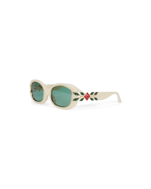 Acetate & Metal Oval Sunglasses