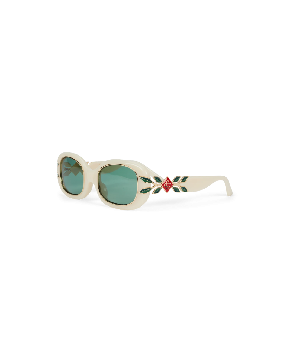 Acetate & Metal Oval Sunglasses
