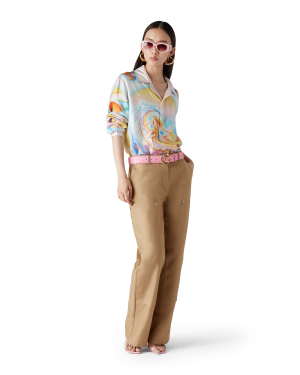 Pink Embossed CC Logo Belt