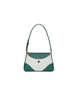White & Green Jeanne Pochette Shoulder Bag