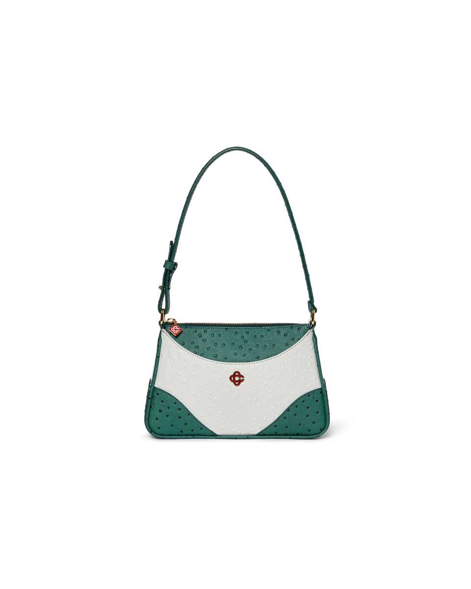 White & Green Jeanne Pochette Shoulder Bag