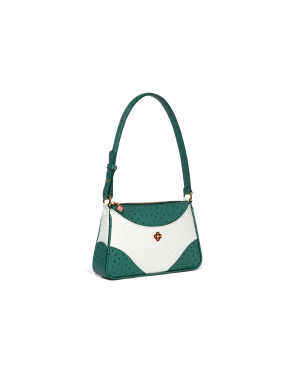 White & Green Jeanne Pochette Shoulder Bag