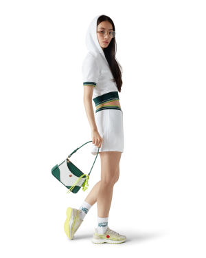 White & Green Jeanne Pochette Shoulder Bag