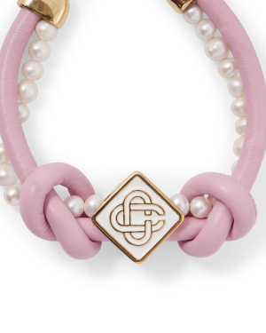 Pink Knotted Pearl Bracelet