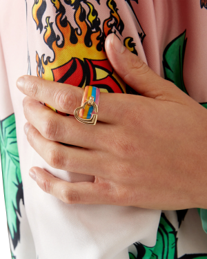 Rainbow Heart Ring