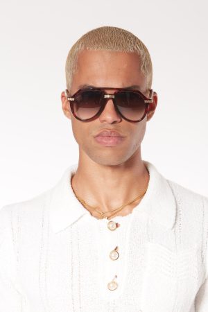 Rajio Gold & Brown Sunglasses