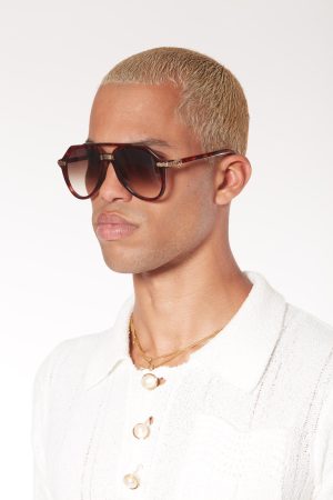 Rajio Gold & Brown Sunglasses