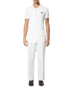 White Wool Tailoring Trousers