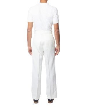 White Wool Tailoring Trousers