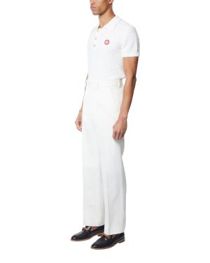 White Wool Tailoring Trousers