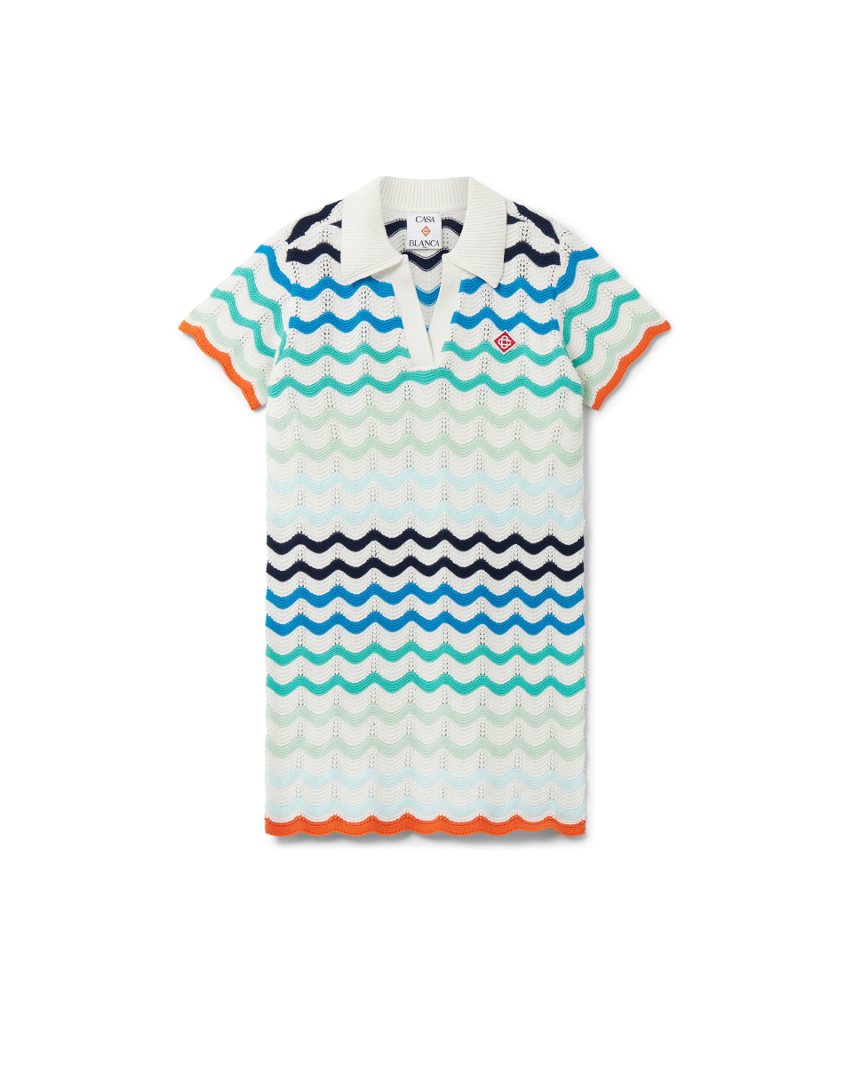 Gradient Wave Crochet Dress