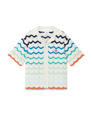 Gradient Wave Crochet Shirt