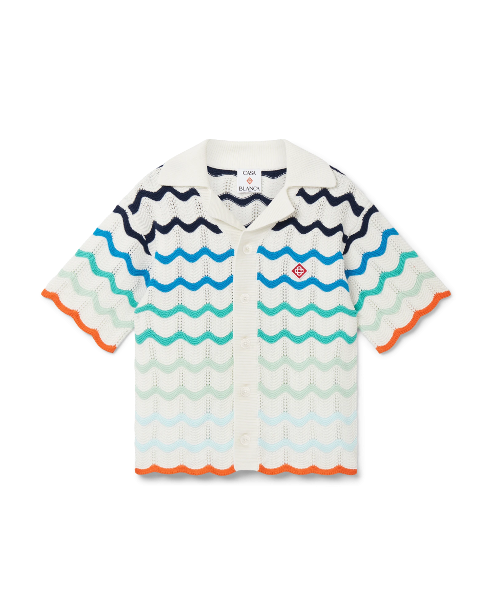 Gradient Wave Crochet Shirt