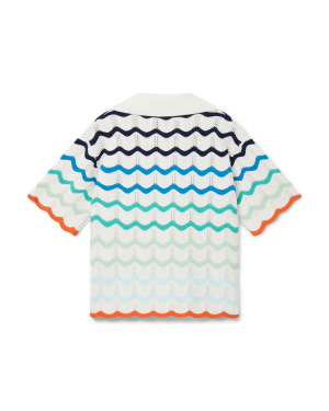 Gradient Wave Crochet Shirt