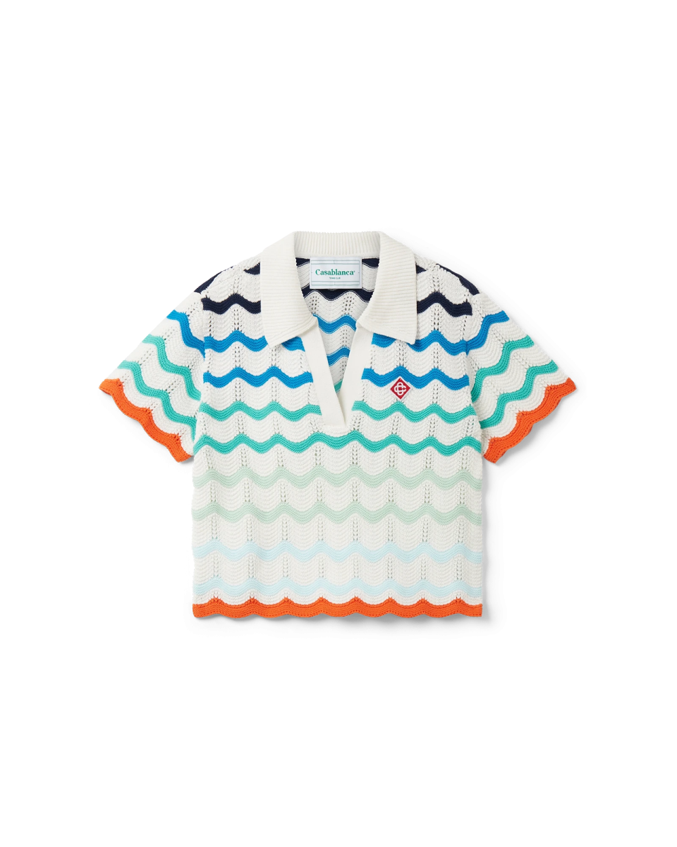 Gradient Wave Crochet Top