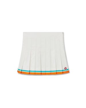 Tennis Stripe Pleated Skirt