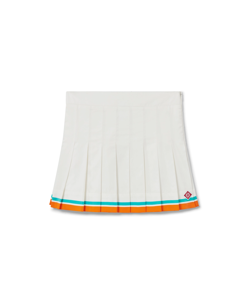 Tennis Stripe Pleated Skirt