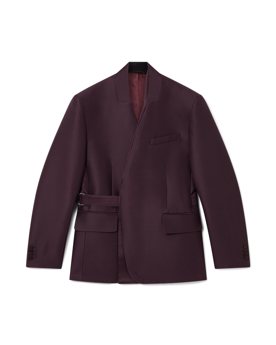 Blend Tailored Wool Silk Wrap Jacket