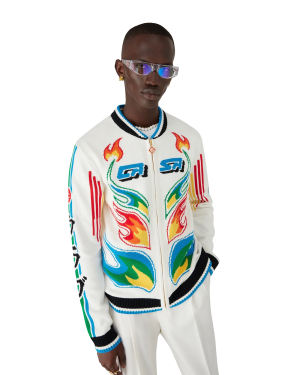 Flame Laurel Cotton Knit Casa Club Jacket