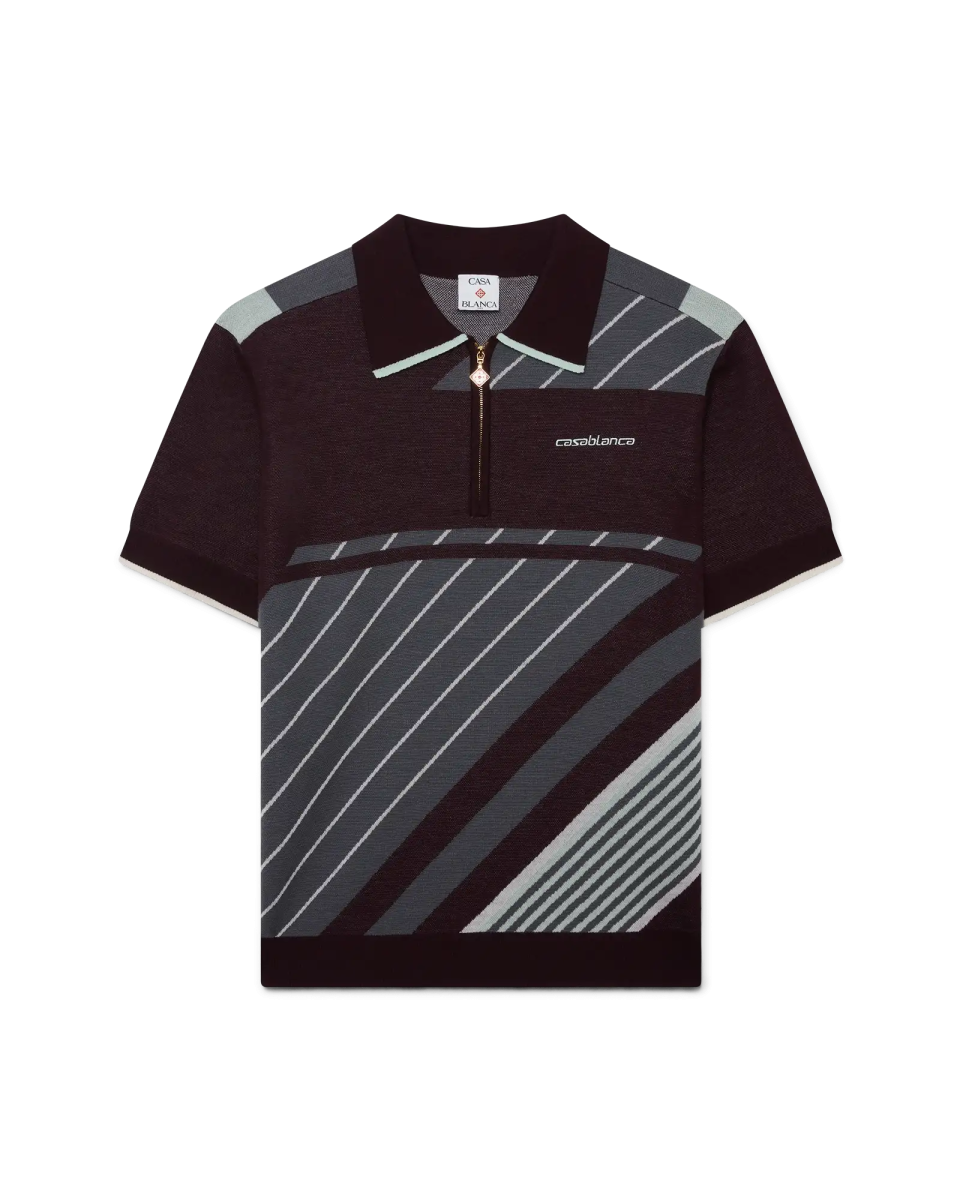Merino Diagonal Tennis Polo