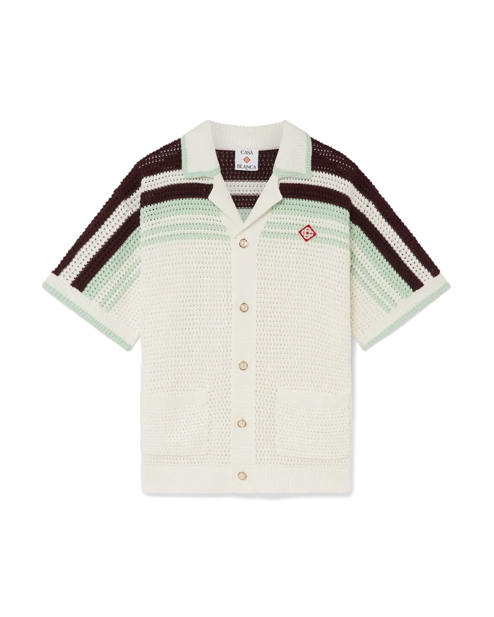 Tennis Cotton Crochet Short Sleeve Shirt