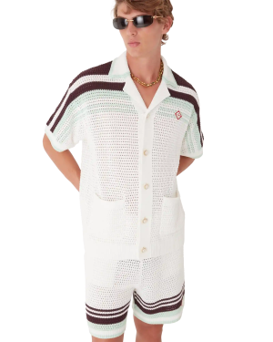 Tennis Cotton Crochet Short Sleeve Shirt