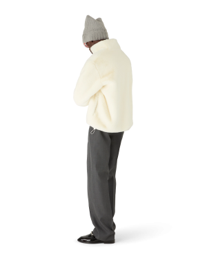 Tennis Mascot Quarter Zip Faux Fur Jacket