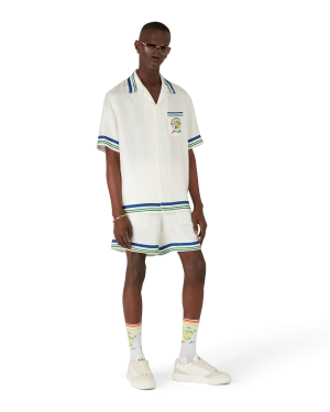 Tennis Mascot Short Sleeve Silk Twill Shirt