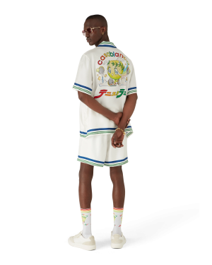 Tennis Mascot Short Sleeve Silk Twill Shirt