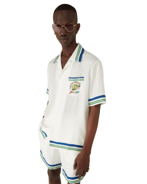 Tennis Mascot Short Sleeve Silk Twill Shirt
