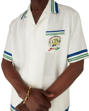 Tennis Mascot Short Sleeve Silk Twill Shirt