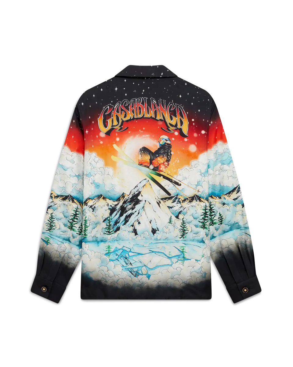 Ski Lake  Long Sleeve Silk Twill Shirt