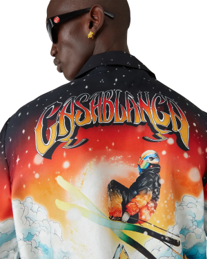 Ski Lake  Long Sleeve Silk Twill Shirt