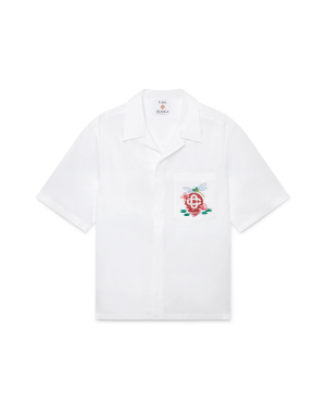 Cotton Poplin Embroidered Short Sleeve Shirt