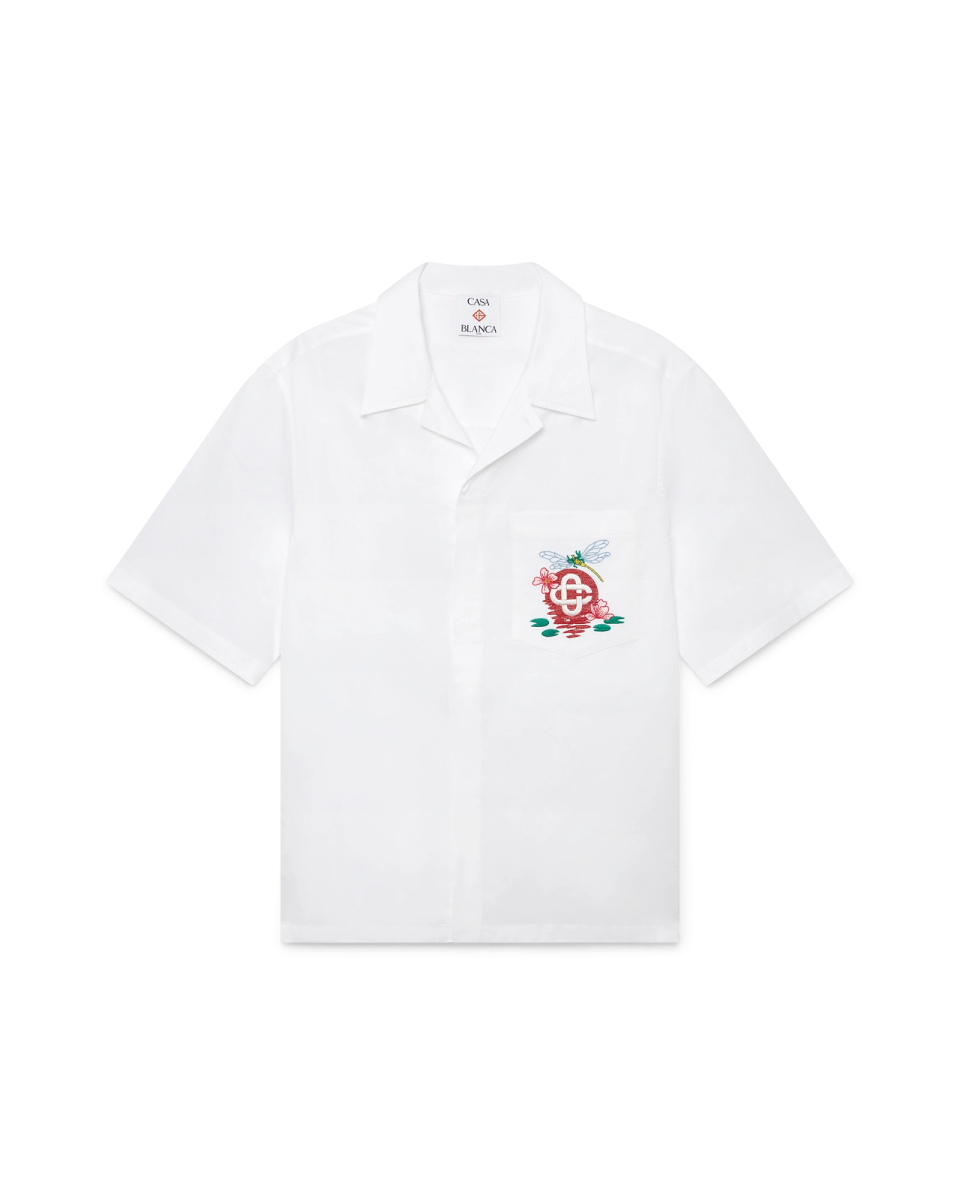 Cotton Poplin Embroidered Short Sleeve Shirt