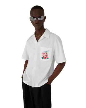 Cotton Poplin Embroidered Short Sleeve Shirt