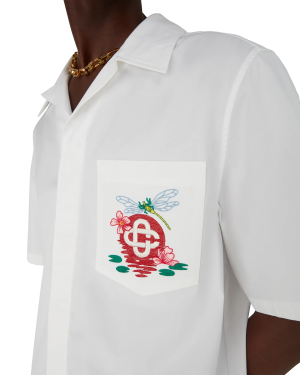 Cotton Poplin Embroidered Short Sleeve Shirt